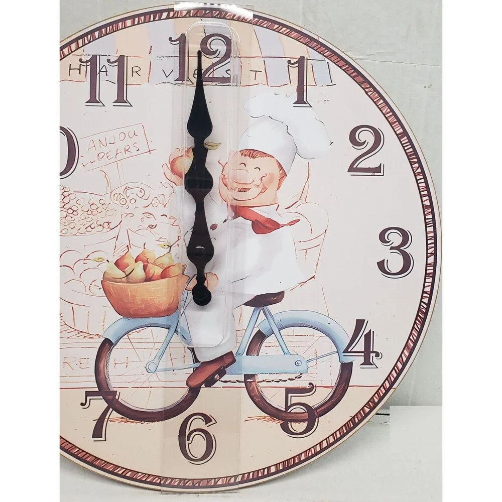 Kitchen Round Wall Wooden Clock (12